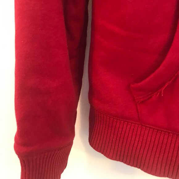 Aeropostale hoodie faux fur lined zip red velvet spell out Y2K women L skater - Picture 5 of 7